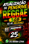 ATUALIZAÇÃO DE PENDRIVE REGGAE - 3GB - SÓ AS MELHORES